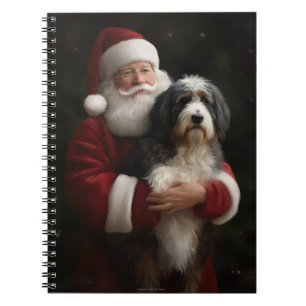Carnet Bernedoodle avec Noël Festif du Père Noël