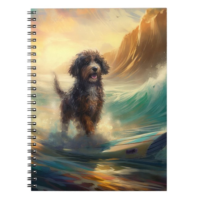 Carnet Bernedoodle Beach Surf Peinture (Devant)