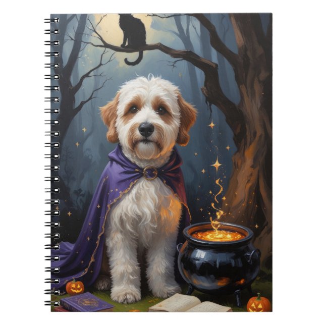 Carnet Bernedoodle Chien Whimsical Halloween Peinture (Devant)
