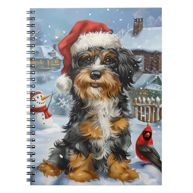 Carnet Bernedoodle Chien Winter Wonderland Noël (Devant)