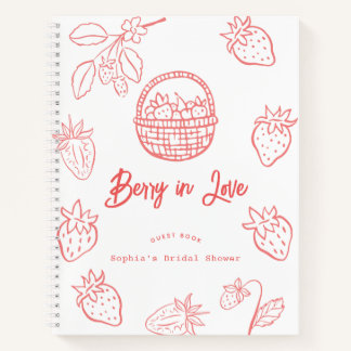 Carnet Berry in Love Hand-drawn Strawberry Bridal Shower