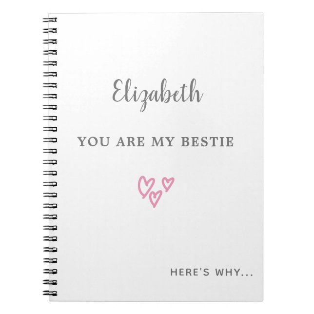 Carnet Best Friend Personnalisé BFF scrapbook mignon coeu (Devant)