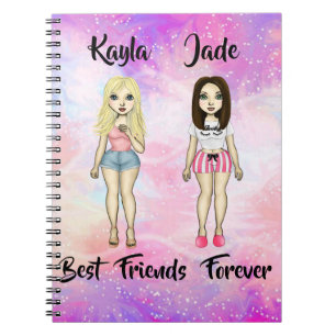 Carnet Best Friends Forever Blonde and Brunette Custom