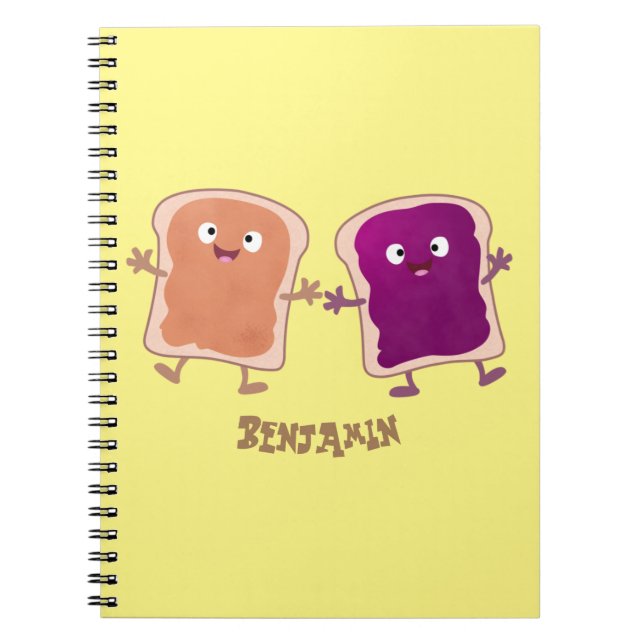Carnet Beurre d'arachide mignonne et caricature sandwich  (Devant)
