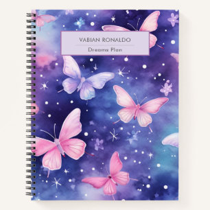 Carnet Beurre mignon coloré Papillon Motif violet