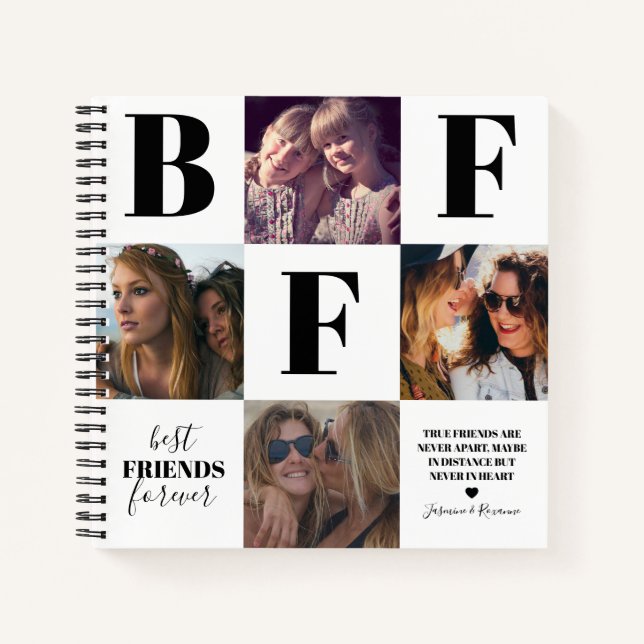 Carnet BFF Besties Photo Collage noir (Devant)