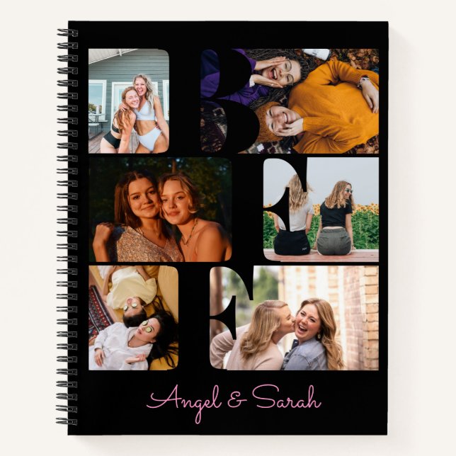 Carnet BFF moderne tendance Meilleur Ami Photo Collage no (Devant)