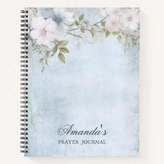 Carnet Bible florale bleue personnalisée Verse