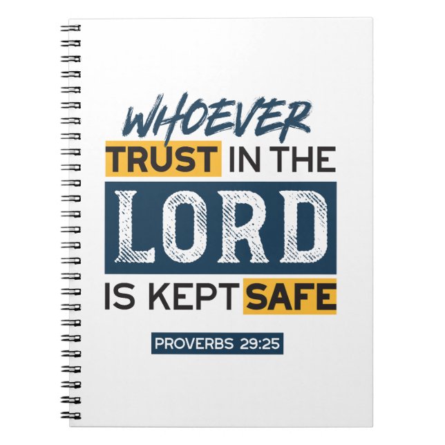 Carnet Bible Quote Art - Proverbs 29:25 Trust in God (Devant)