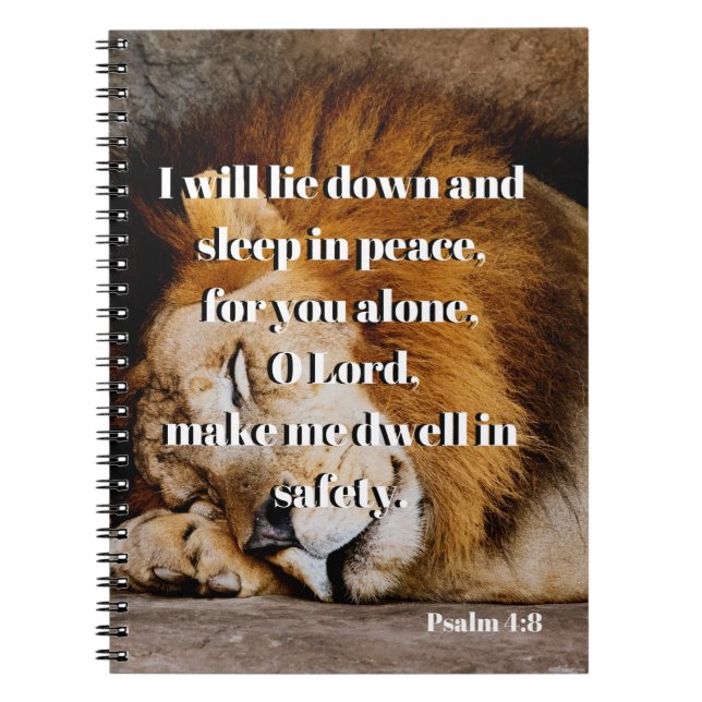 Carnet Bible Verse Psaume 4 apaisant (Devant)