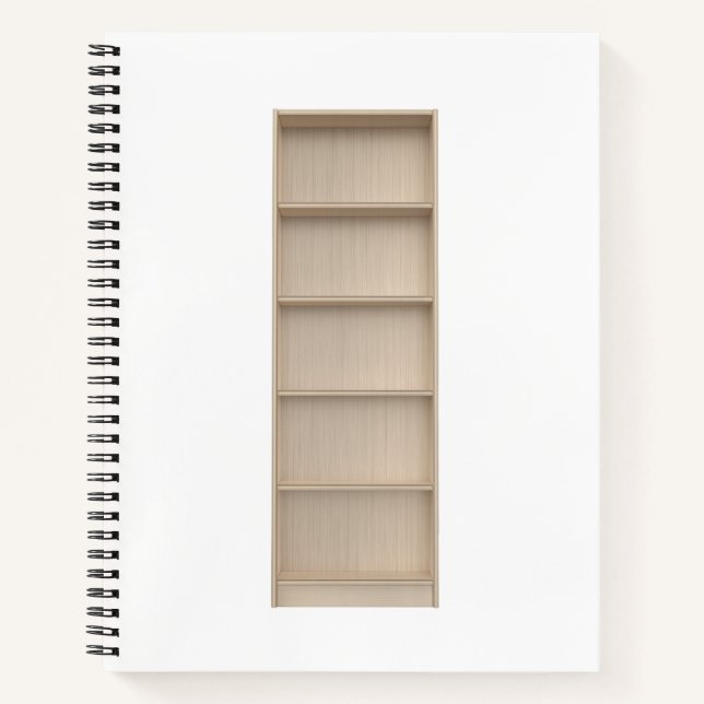 Carnet Bibliothèque en bois vide (Devant)