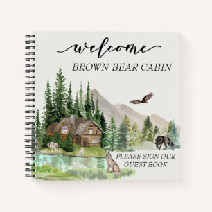 Carnet Bienvenue Aquarelle Forêt Cabine Accueil Location 