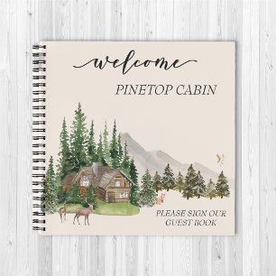 Carnet Bienvenue Watercolor Forest Cabine Home Location