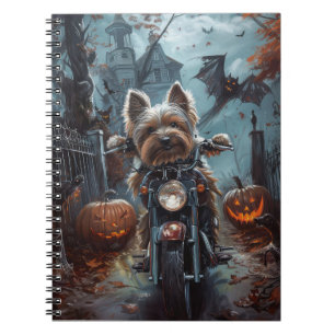 Carnet Biewer Terrier à moto Halloween effrayant