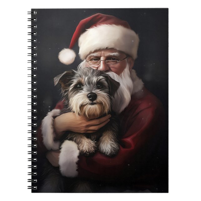 Carnet Biewer Terrier Avec Noël Festif Du Père Noël (Devant)
