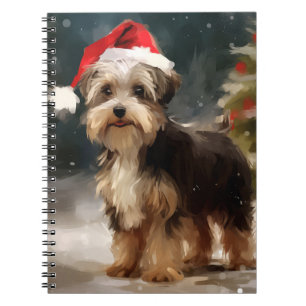 Carnet Biewer Terrier Chien dans la neige Noël