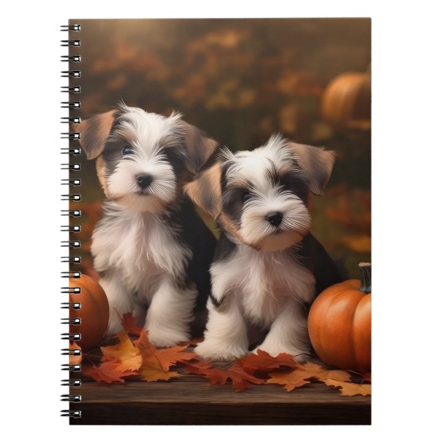 Carnet Biewer Terrier Chiot Automne Citrouille délice (Devant)