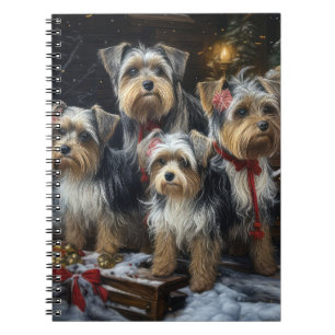 Carnet Biewer Terrier enneigé Traîneau Décor Noël