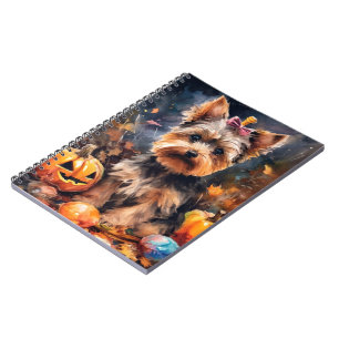Carnet Biewer Terrier Halloween avec citrouilles effrayan
