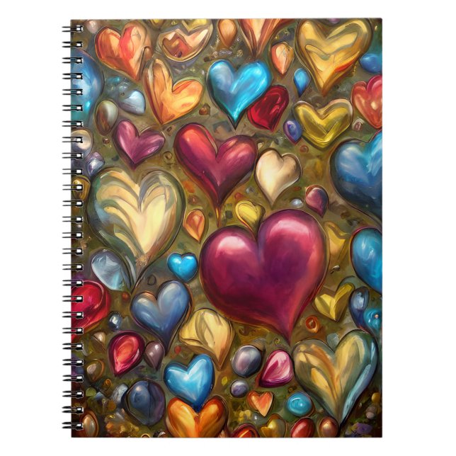 Carnet Bijou coloré blanc Coeur tonique Imprimer (Devant)