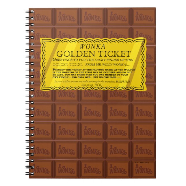 Carnet Billet d'or Willy Wonka (Devant)