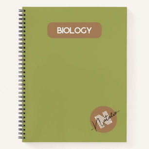 Carnet Biologie Sujet personnalisé en vert scolaire