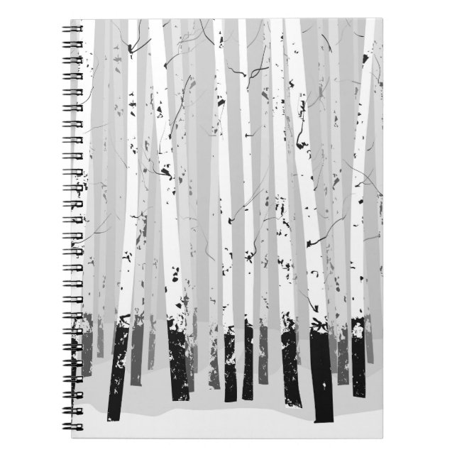 Carnet Birch Trees Vintage Arrière - plan horizontal (Devant)