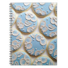 Biscuits brodés par brosse bleue