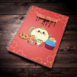 Carnet biscuits kawaii et moment de thé chaud