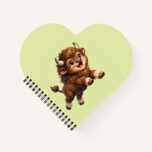 Carnet Bison Mignon aux Grands Yeux Cartoon de Faune Heur