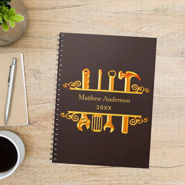 Carnet Bister brun or outils maison réparations (Créateur téléchargé)