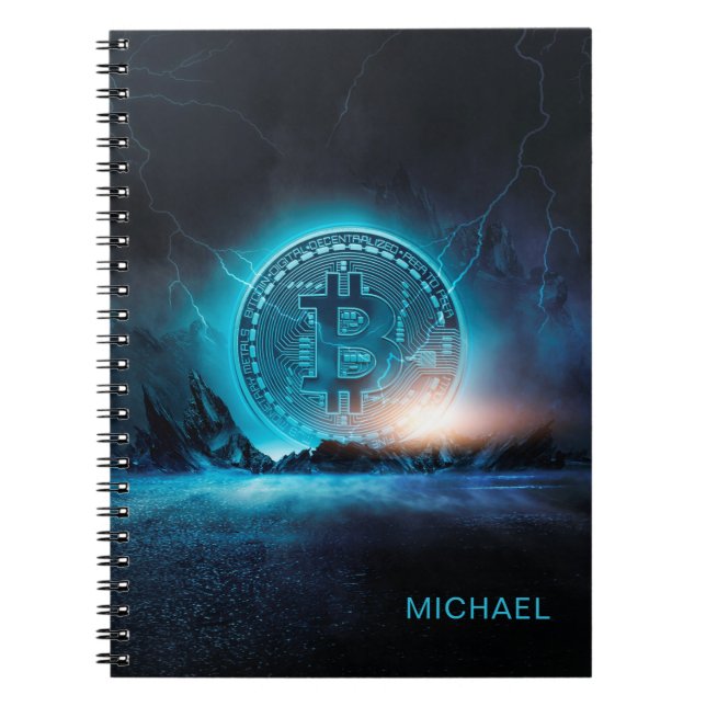 Carnet Bitcoin Landing Crypto BTC Nom personnalisé (Devant)