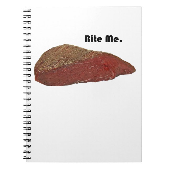 Carnet Bite Me Funny Steak Beef Pun Joke (Devant)