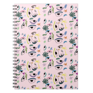 Carnet Bizarre yeux étoiles art motif