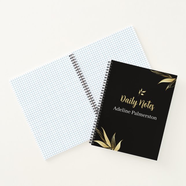 Carnet Black and Gold Elegant Daily Planner Notebook (Intérieur)