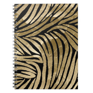 Carnet Black and Gold Glam Zebra Print