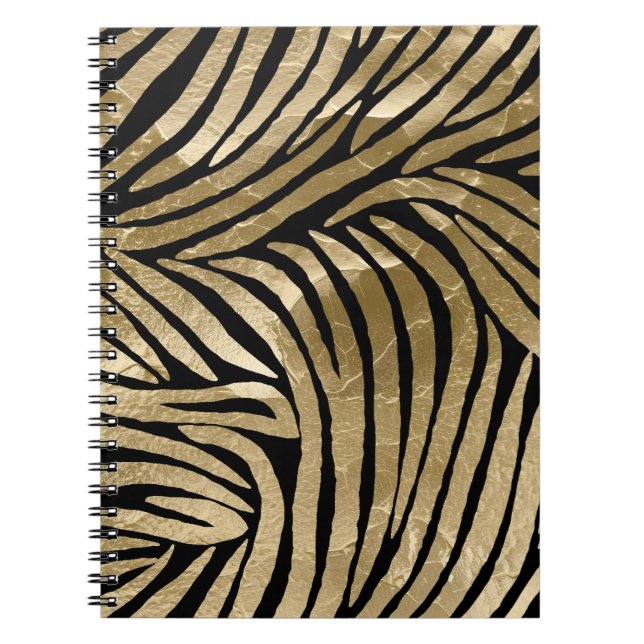 Carnet Black and Gold Glam Zebra Print (Devant)