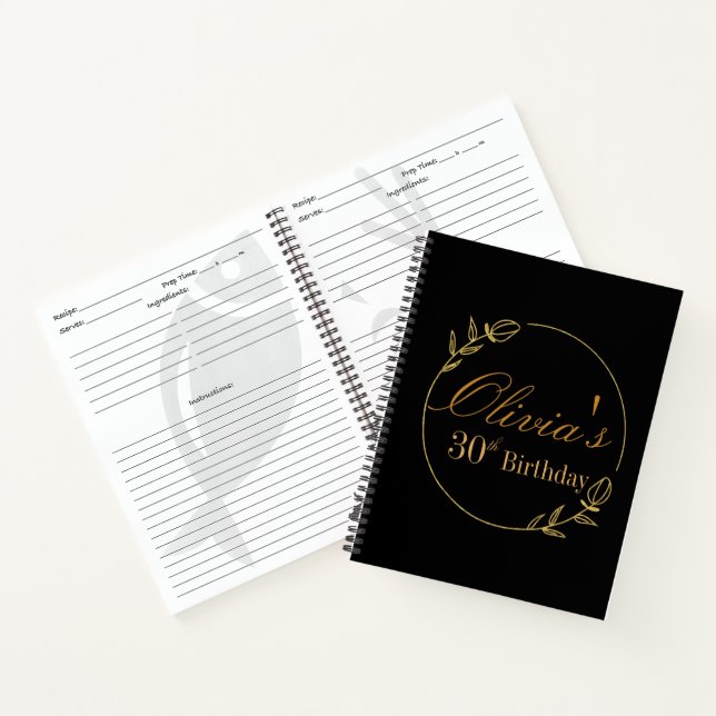 Carnet Black and Gold Personalized Recipe (Intérieur)