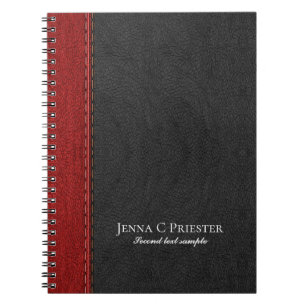 Carnet Black And Red Faux Leather Texture