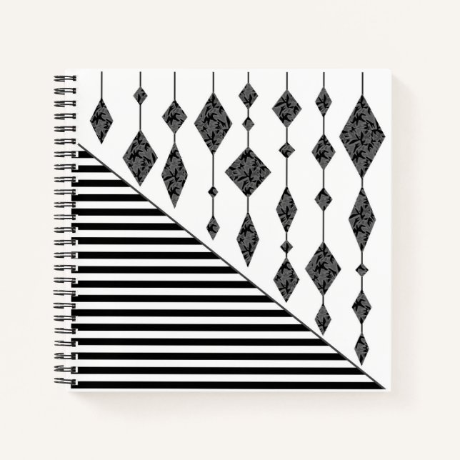 Carnet Black and white, abstract, geometric, simple, scan (Devant)