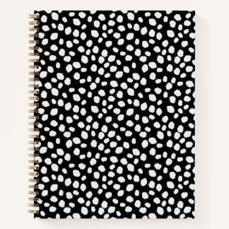 Carnet Black and white spotty pattern notebook