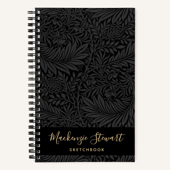 Carnet Black Floral Pattern Sketchbook (Recto)