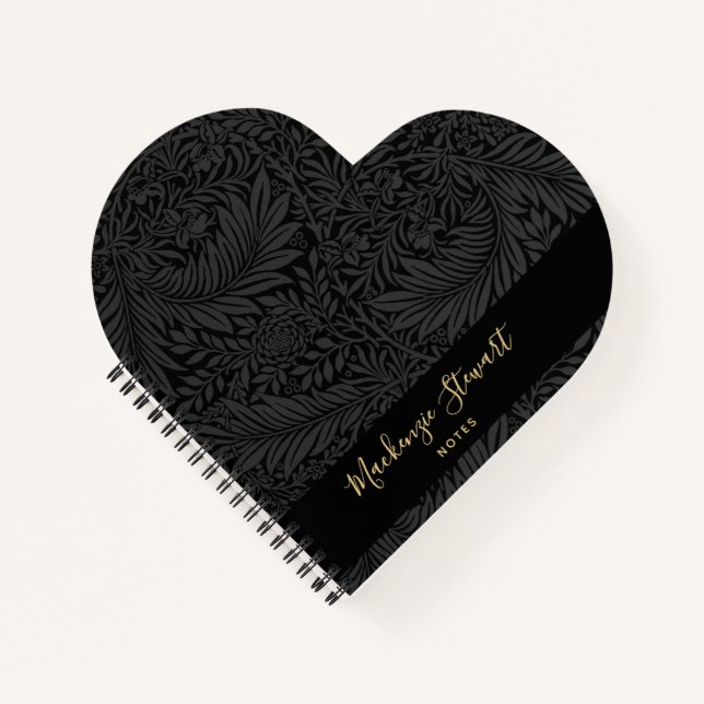 Carnet Black Floral Pattern Sketchbook (Devant)