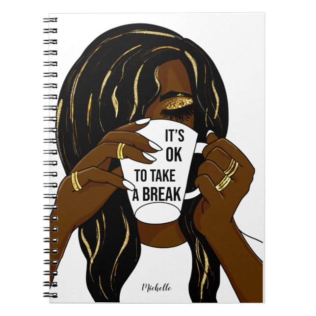Carnet Black Girl Afro Américaine Femme InspirationnelleC (Devant)