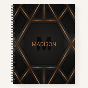 Carnet Black Gold Luxury Moderne Minimal Abstrait