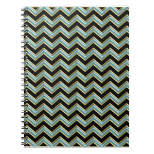 Carnet Black Gold Turquoise ZigZag