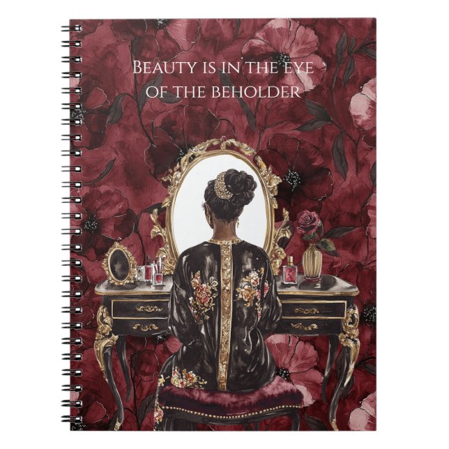 Carnet Black Hair Boudoir Burgundy Floral (Devant)