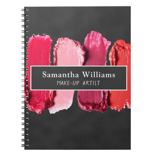 Carnet Black Modern Beauty Salon Maquillage Artiste Lipst (Devant)