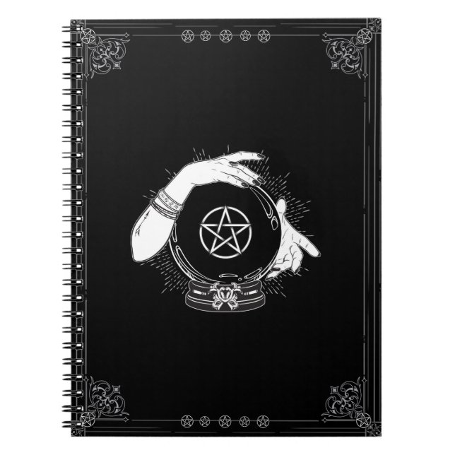Carnet Black Mystic Fortune Teller Mystical Crystal Ball (Devant)