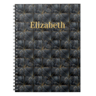 Carnet Black Onyx Tiled Pattern Name Monogram